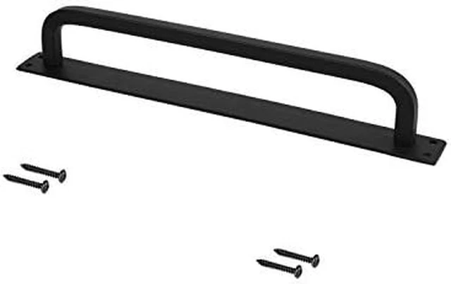 12” Antique Rustic Handmade Barn Door Handles, Black Flush Long Base Handle Pull 3