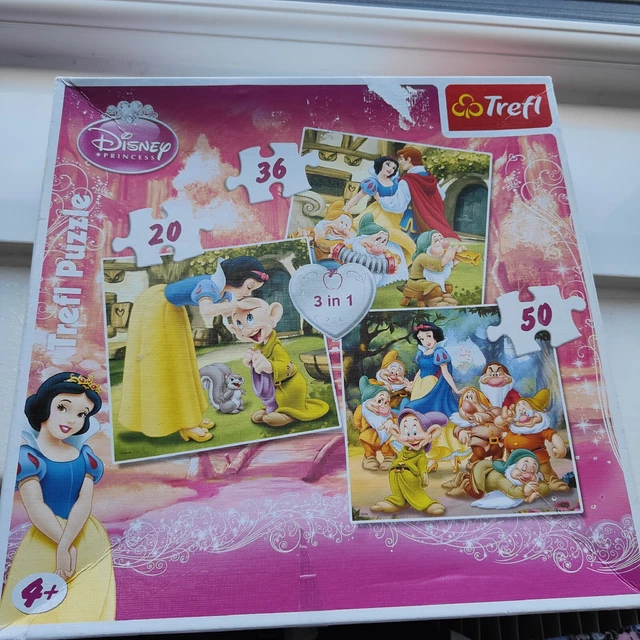 DISNEY PRINCESS SNOW White and the Seven Dwarfs Jigsaw Puzzle 3 in 1 ...