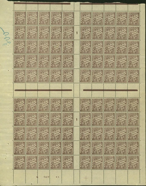 Tunisia 1921 - French Colony - MNH. Yv. Dues Nr.: 32.Sheet of 100(EB) AR-01030