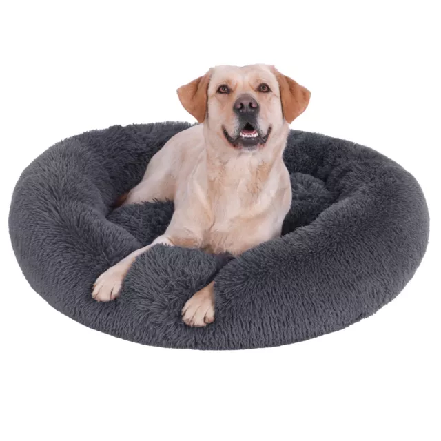 Peluche Lit de Chien Chat Coussin pour Panier Place à Dormir Rond Donut