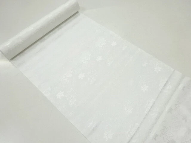 42271# Japanese Kimono / Bolt For Juban / Woven Seigaiha & Maple Leaves