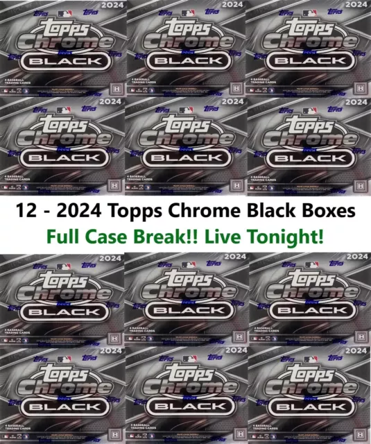HOUSTON ASTROS BREAK 800 x12 2024 TOPPS CHROME BLACK Hobby Box FULL