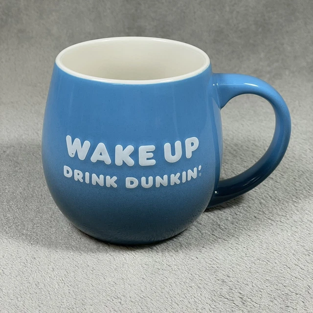 Dunkin Donuts Wake Up - Be Awesome - Drink Dunkin' Large Blue Coffee Mug Cup