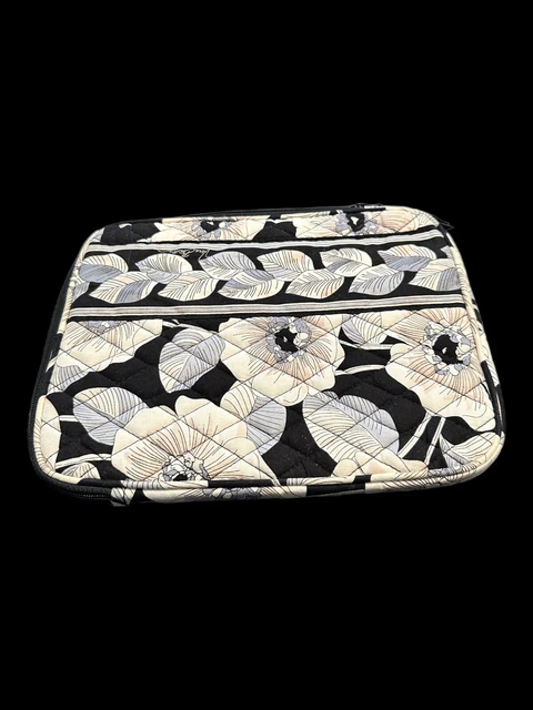 Vera Bradley Tablet Sleeve Canterbury Cobalt 14x11 Black White Floral