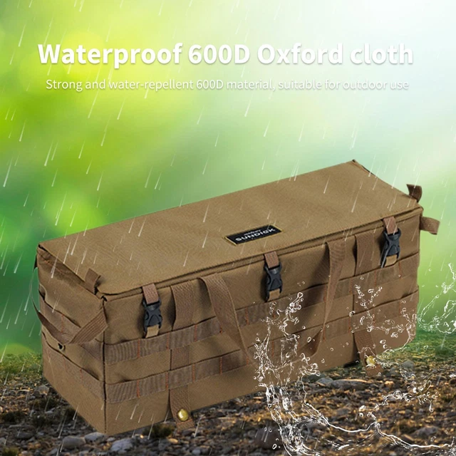 Bolsas de almacenamiento - Bolsillo de tela Oxford impermeable Molle para escritorio lateral (arena)