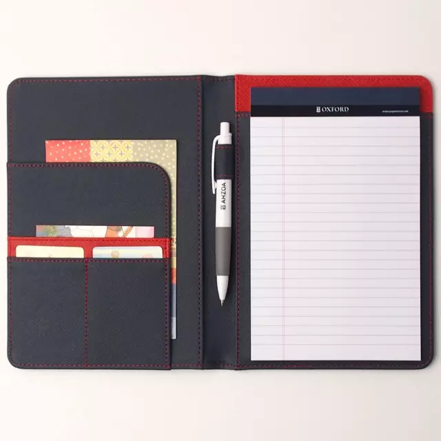 3 Pockets A5 Size Memo Padfolio S7, Including 5 X 8 Inch Legal Writing Pad, Synt