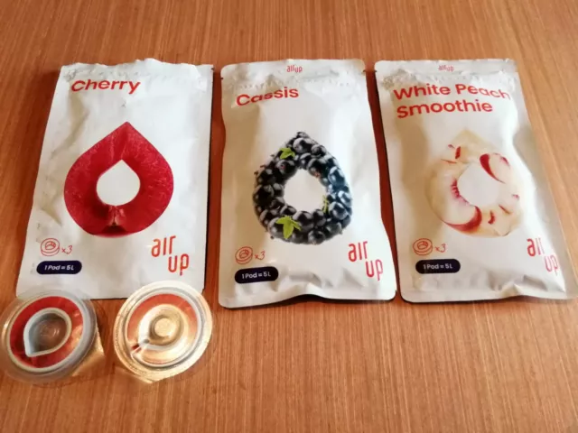 8 frullati di pesca bianchi Air Up Cherry Cassis originali