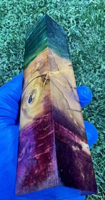 Stabilized Dyed Spalted Box elder Knife scales Pen Blank (22524)