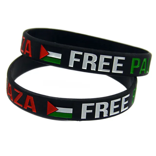 Silicone Wristband For Palestine Flag Engraved Free Palestine Pattern Faith