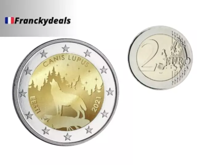 Rare ! 2 Euros Commémorative Estonie 2021 - Canis Lupus Loup UNC - Collection Ex