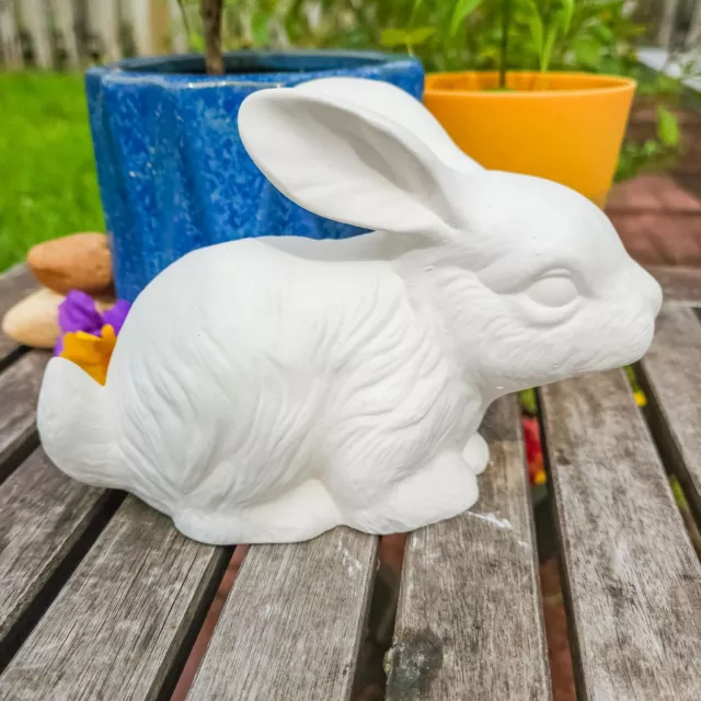 Bisque de cerámica Bunny Rabbit 6,5" Pascua EN STOCK listo para pintar cerámica