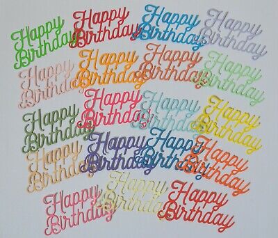 20 tarjetas Sentimientos Feliz Cumpleaños Toppers Mezcla Colores Libro de recortes Fabricación artesanal