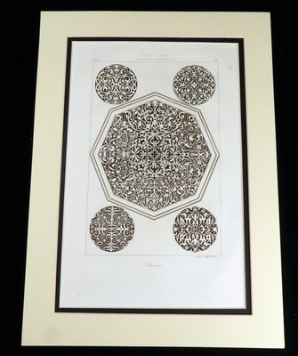 Alhambra 1838 Antique Gravure Imprimé The Alhambra Palace Architectural Détail Ornemental 