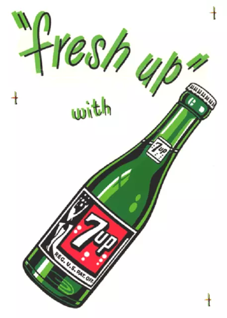 7 Up soda pop vending machine restoration water slide decal * not a sticker