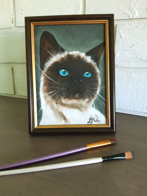 Wee Blue Coo Geburtstagskarte – Siamesische Katze Mit Schmetterlingen, 17,5x12,5 Cm