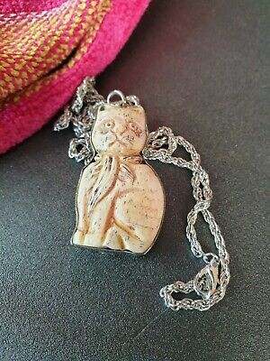 Old Nagaland Carved Cat Pendant on Chain …beautiful collection and accent pie 3
