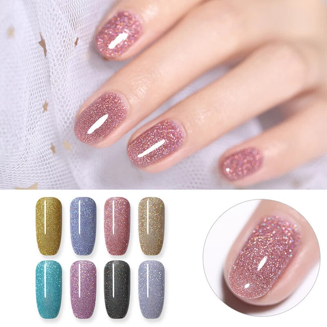Efecto espejo uña natural seca brillo polvo hágalo usted mismo manicura belleza