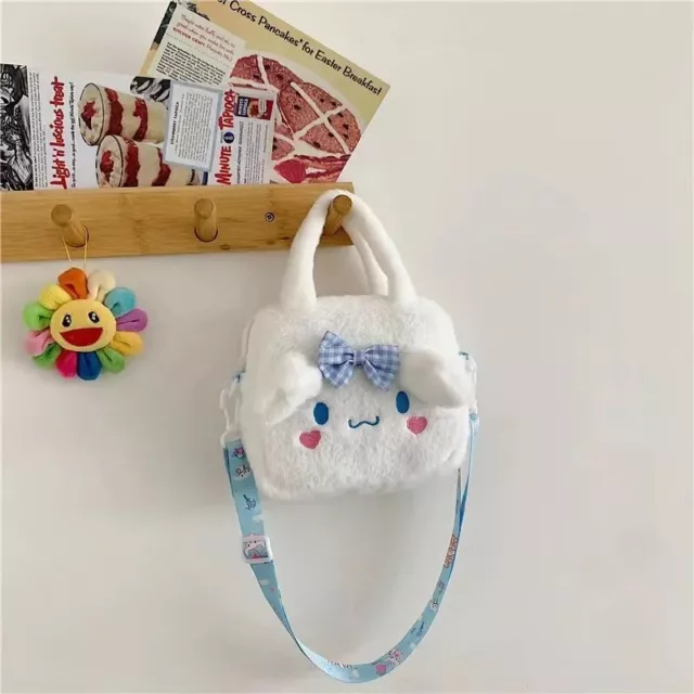 Kawaii Sanrio Bag Plush Tote Handbag Messenger Shoulder Bags Plushie Cinnamoroll