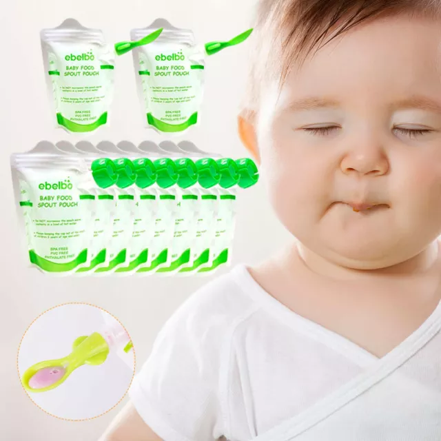 10PCs Reusable food pouch 180mL pouches kids baby safe BPA free ECO-reduce waste