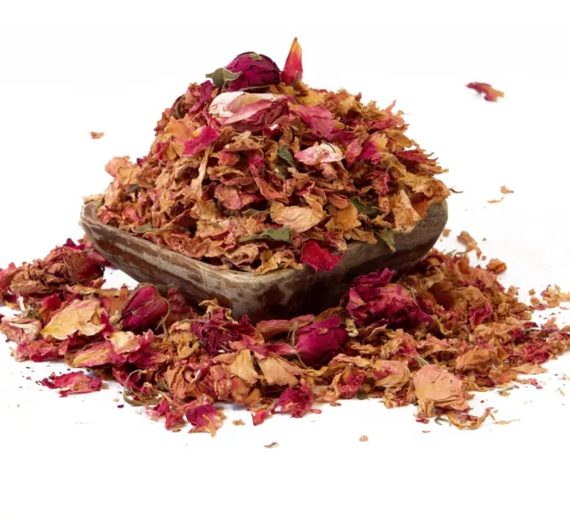 Dried Red Rose Petals & Buds - Rosa Canina - 100% Organic Premium Fragrant Rose