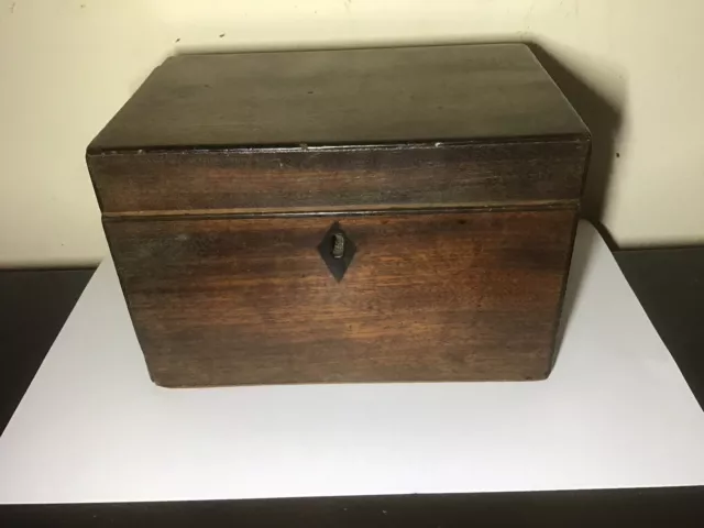 Antique Vintage Solid Hardwood Tea Caddy