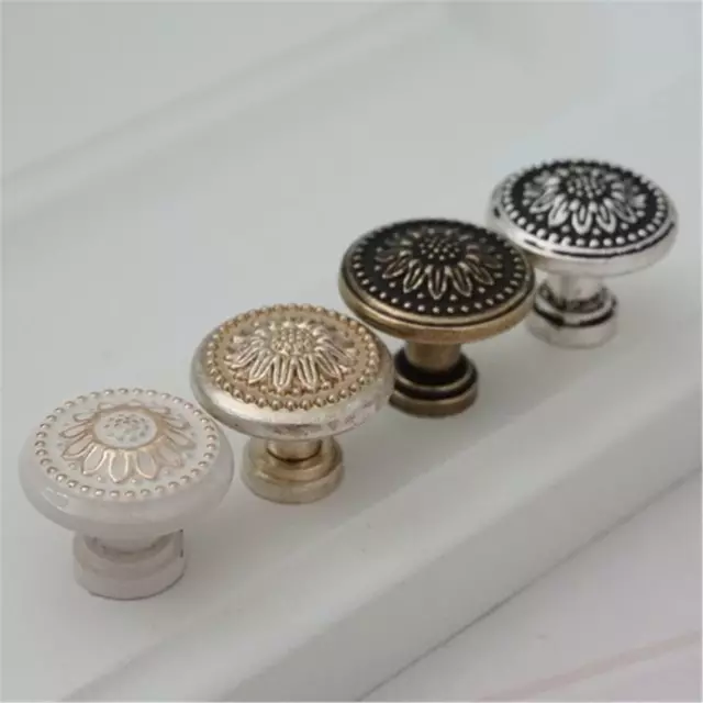 1" Small Knob Pulls Knobs Shabby Chic Dresser Pull Drawer Pulls Antique Silver