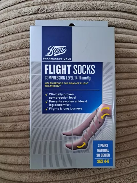 2 Pairs Boots Flight Socks Size 4-6