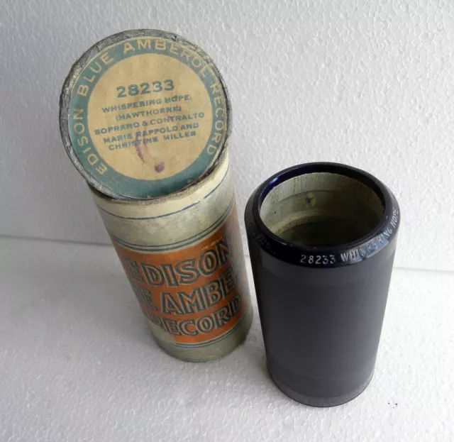 4-M-Cylinder-Phonograph-Walze-Edison Blue Amberol-SOPRAN RAPPOLD+CONTR.MILLER