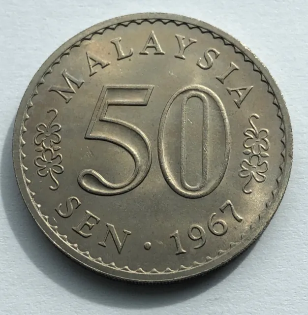 1967 50 Sen Malaysia Coin Unc - Nice World Coin !!!