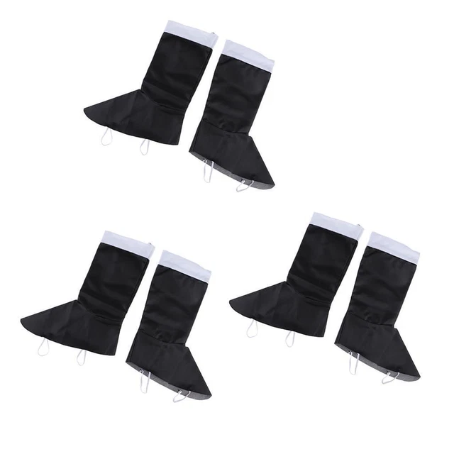 Couvre-bottes noires du père noël pour enfants et adultes, accessoire de