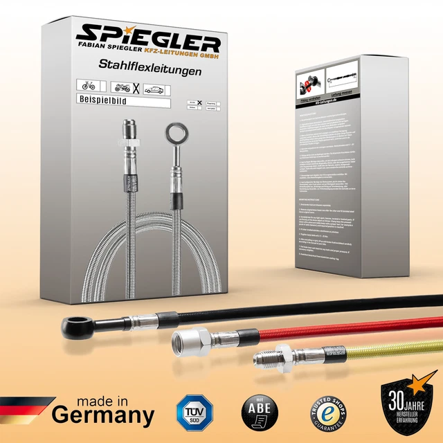 Stahlflex Bremsleitung Vorne 104cm - Für Roller 10 Zoll, Scheibenbremse, Viele Modelle