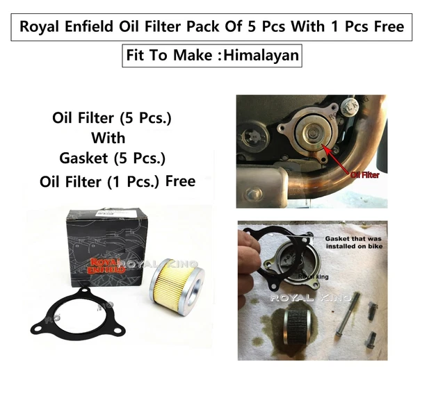ROYAL ENFIELD HIMALAYAN "Oil Filter Pack Of 5 Pcs With 1 Pcs Free" 5.