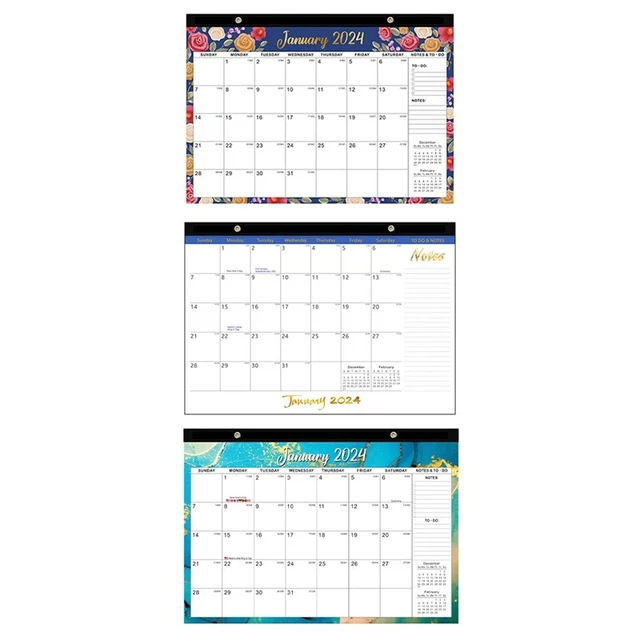 CALENDARIO 3 PEZZI 2024 calendario da parete 2024, gennaio 2024