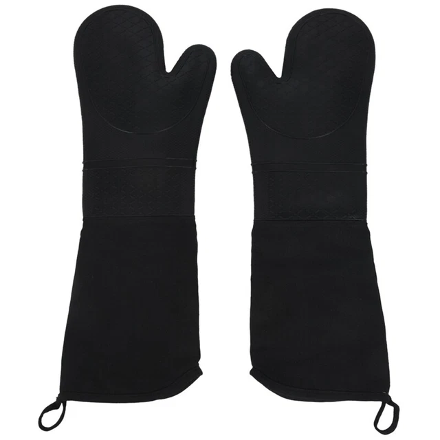 1 par de guantes profesionales para hornear horno de silicona longitud de codo resolución térmica Y5O7