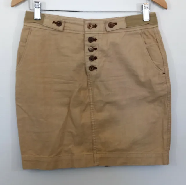 Daughters of the Liberation Anthropologie Skirt Size 2 Khaki Tan Linen Cotton