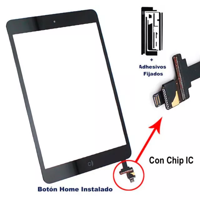 Pantalla tactil iPad Mini 1 2 + Botón Home con chip iC + ENVIO 24H MRW 3