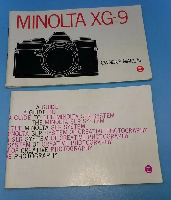 ORIGINAL INSTRUCTION MANUAL - Minolta XG-9 35mm Film SLR Camera ...