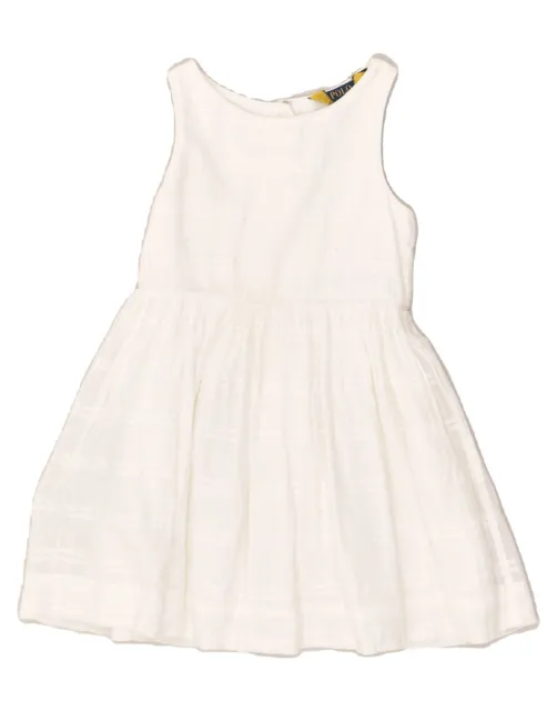 POLO RALPH LAUREN Girls A-Line Dress 3-4 Years White Cotton SC14