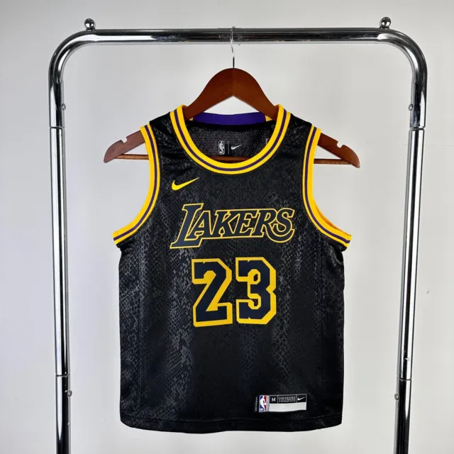 Nike Lebron James #23 Youth L La Lakers Black Jersey Nba Basketball Curry Kobe