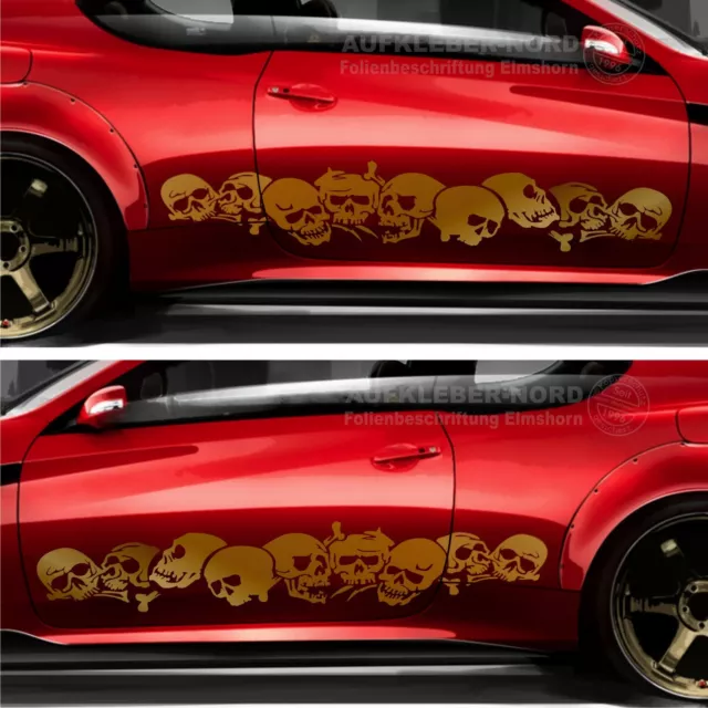 2x Seitenaufkleber SKULL 150cm Totenkopf Auto Aufkleber Sticker DUB JDM B09