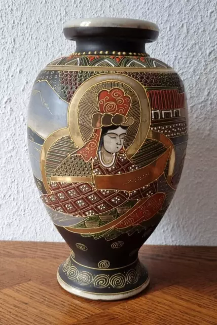 Antike, sehr große Meiji Satsuma Vase - Japan um 1890, Meiji - signiert - selten