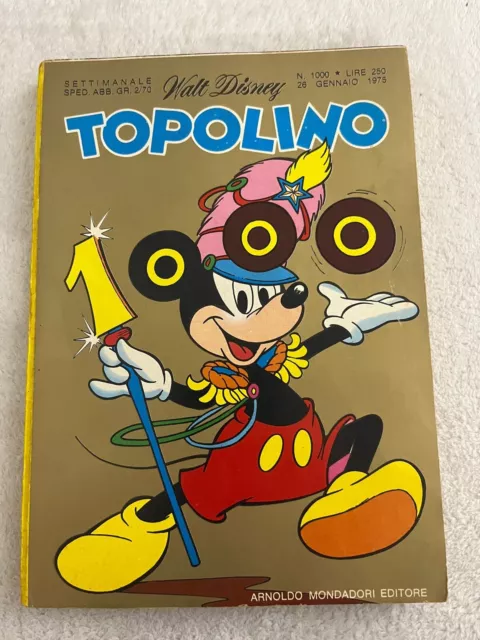 Topolino 1000 Ottimo Originale Senza Scritte Copertina Dorata Bellissima