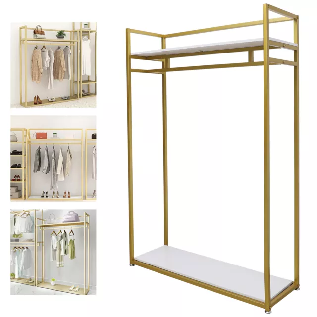 Gold Clothes Rack Metal Freestanding Garment Rack Clothes Display Storage Stand
