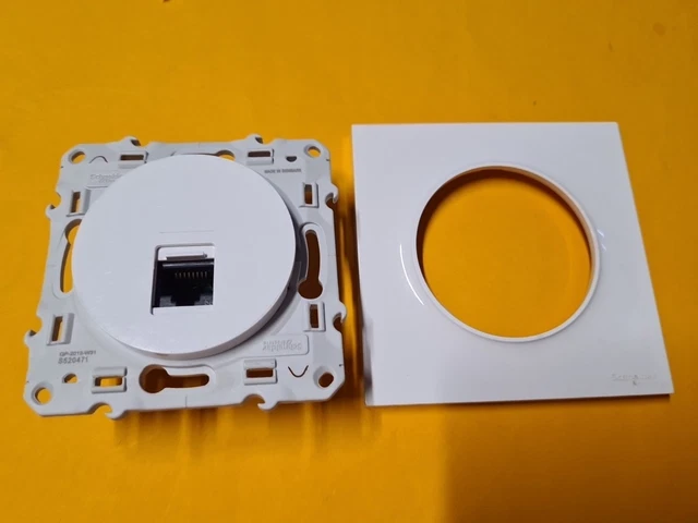 Odace prise double RJ45 cat 6 UTP grade 1 à 2 (tél inf ) à vis anthracite