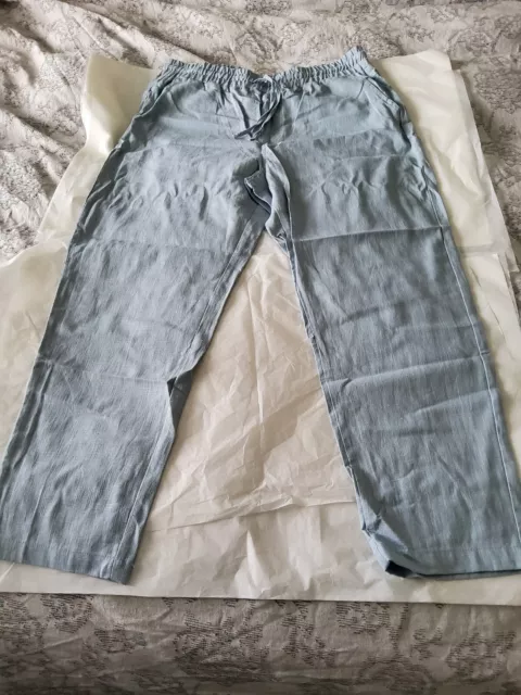 Mens Cotton On Linen Blend Pants size XL - 34to36in  elasticated tie waist. BNWT