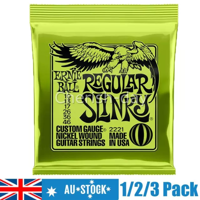 1/2/3X ERNIE BALL 2221 Electric GUITAR STRINGS Regular Slinky Custom Light 10-46