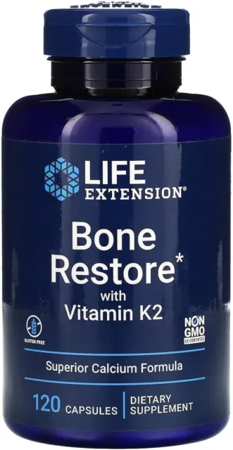 Life Extension Bone Restore with Vitamin K2-120 Capsules