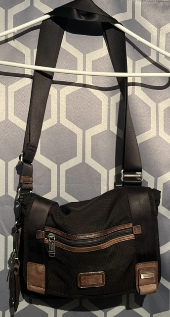TUMI 22371HKH ALPHA BRAVO  Beale Mini Shoulder Messenger bag BLACK W/ Brown