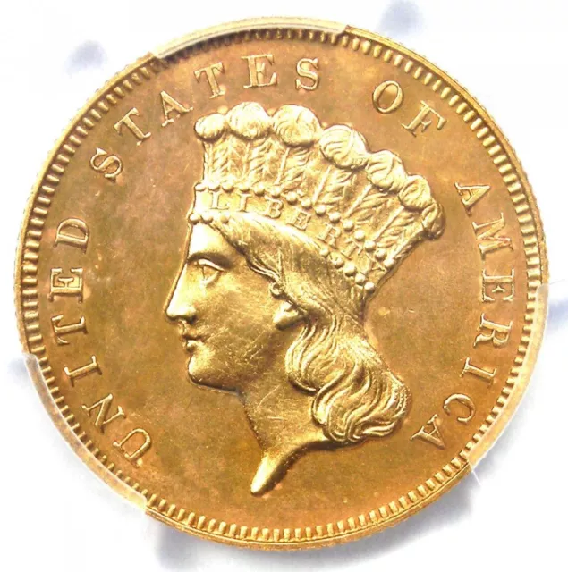 1869 PROOF Three Dollar Indian Gold Coin $3 - PCGS Proof Details (PF/PR) - RARE!