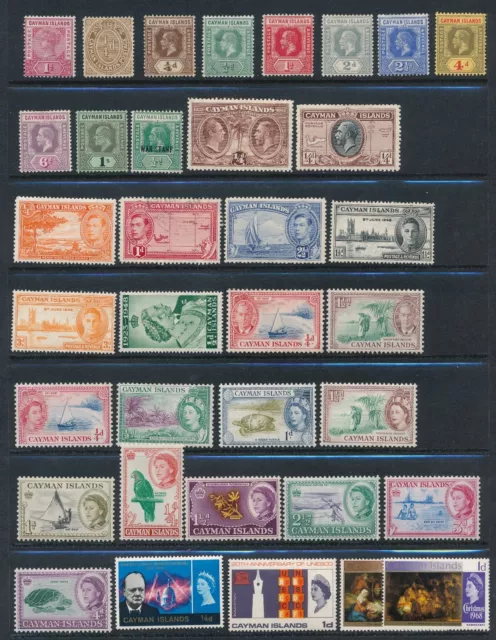 Cayman Islands 1900-1968 (35) ALL DIFFERENT; MOSTLY MLH; SOUND; CV $75